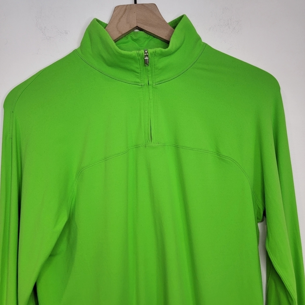 Lululemon Neon green long sleeve half zip pullover size S